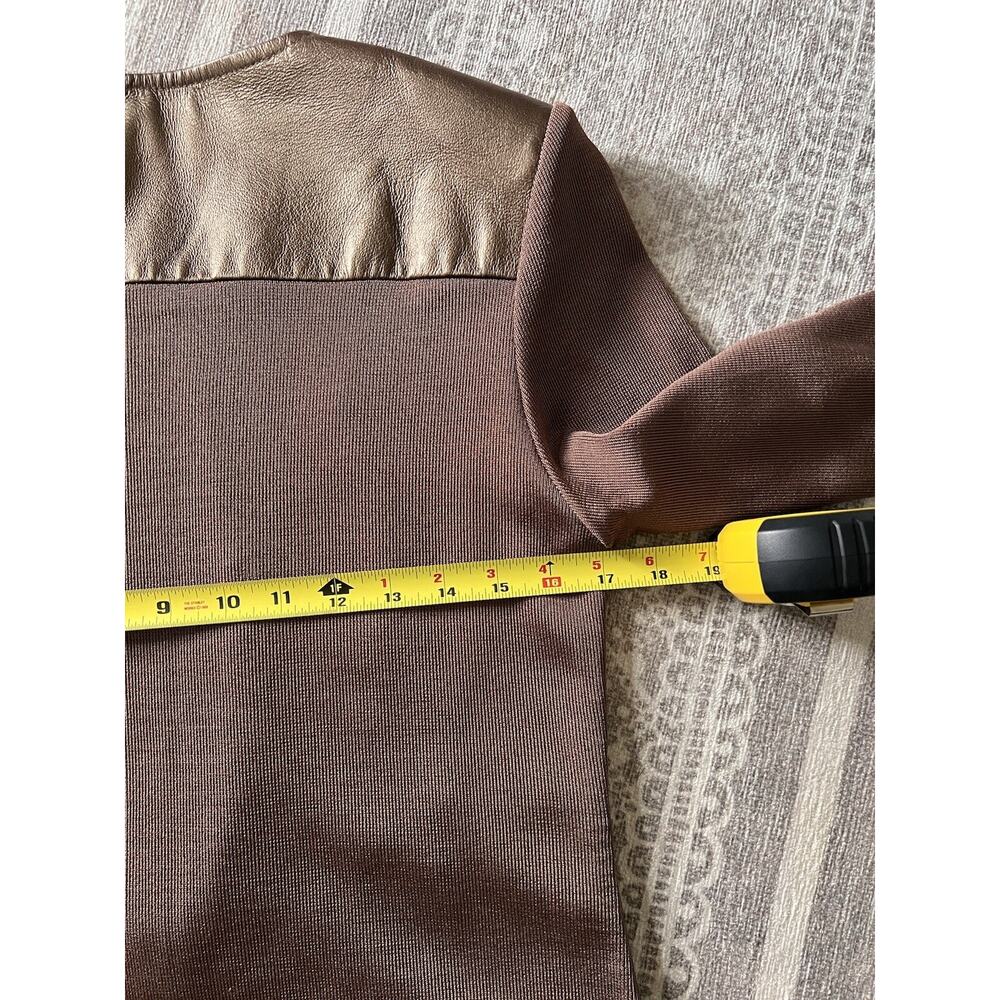 NYGARD Bronze Leather Knit Zip Jacket Blazer - Picture 6 of 7